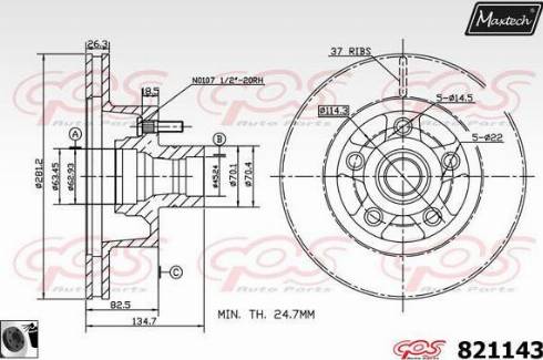 Maxtech 821143.0060 - Гальмівний диск avtolavka.club