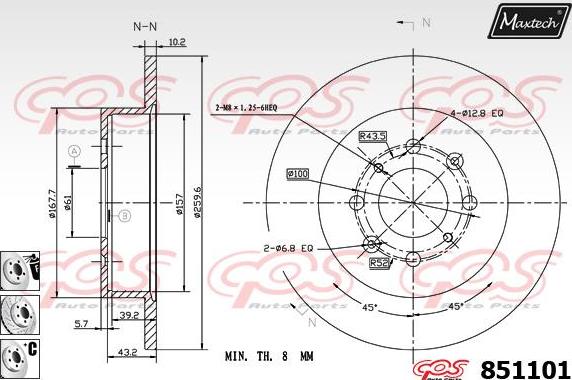 Maxtech 821143 - Гальмівний диск avtolavka.club