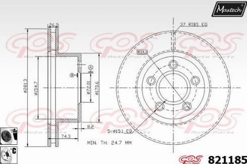 Maxtech 821185.6060 - Гальмівний диск avtolavka.club