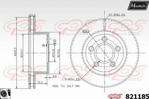 Maxtech 821185.0060 - Гальмівний диск avtolavka.club