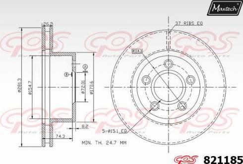 Maxtech 821185.0000 - Гальмівний диск avtolavka.club