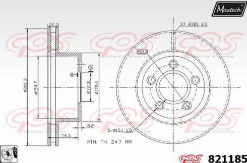 Maxtech 821185.0080 - Гальмівний диск avtolavka.club