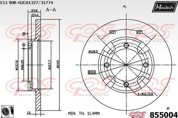 Maxtech 821188 - Гальмівний диск avtolavka.club