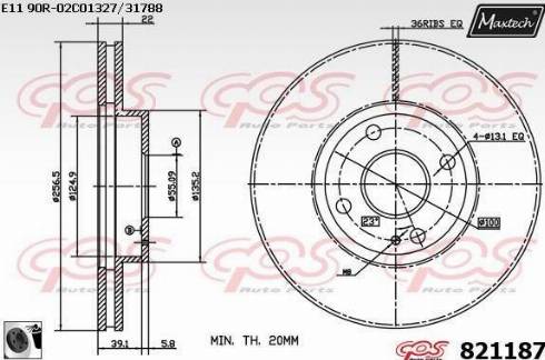 Maxtech 821187.0060 - Гальмівний диск avtolavka.club