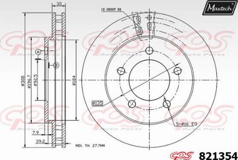 Maxtech 821354.0000 - Гальмівний диск avtolavka.club