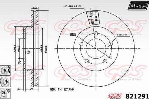 Maxtech 821291.6980 - Гальмівний диск avtolavka.club