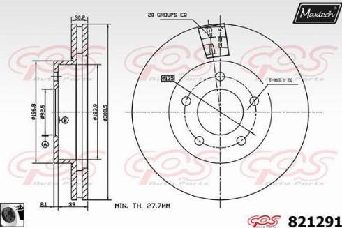 Maxtech 821291.0060 - Гальмівний диск avtolavka.club