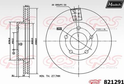 Maxtech 821291.0000 - Гальмівний диск avtolavka.club