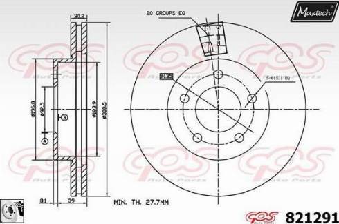 Maxtech 821291.0080 - Гальмівний диск avtolavka.club