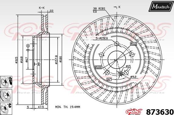 Maxtech 821291 - Гальмівний диск avtolavka.club