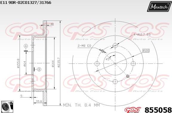 Maxtech 821255 - Гальмівний диск avtolavka.club