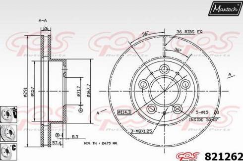 Maxtech 821262.6980 - Гальмівний диск avtolavka.club