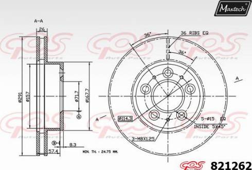 Maxtech 821262.0000 - Гальмівний диск avtolavka.club