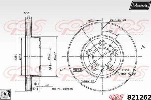 Maxtech 821262.0080 - Гальмівний диск avtolavka.club