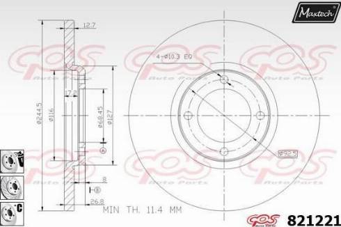 Maxtech 821221.6880 - Гальмівний диск avtolavka.club