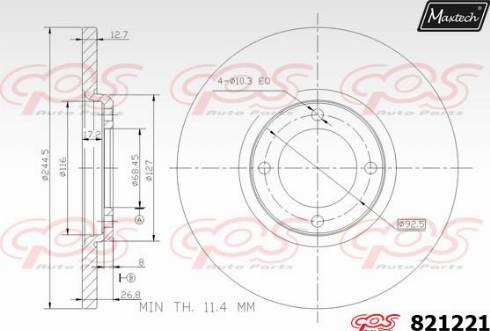 Maxtech 821221.0000 - Гальмівний диск avtolavka.club