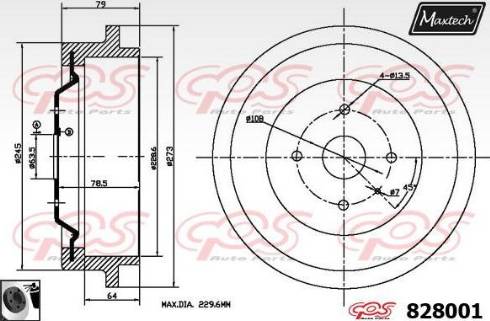 Maxtech 828001.0060 - Гальмівний барабан avtolavka.club