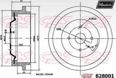 Maxtech 828001.0000 - Гальмівний барабан avtolavka.club