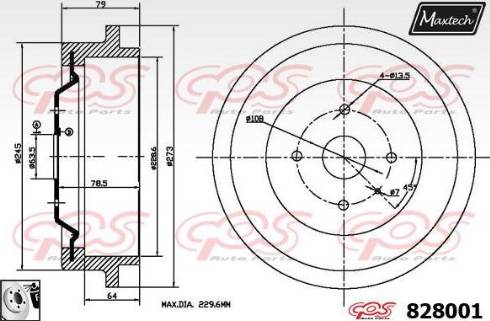 Maxtech 828001.0080 - Гальмівний барабан avtolavka.club