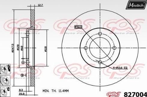 Maxtech 827004.6980 - Гальмівний диск avtolavka.club