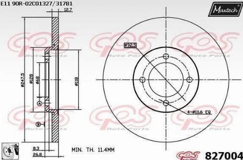 Maxtech 827004.0080 - Гальмівний диск avtolavka.club