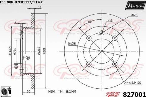 Maxtech 827001.0060 - Гальмівний диск avtolavka.club