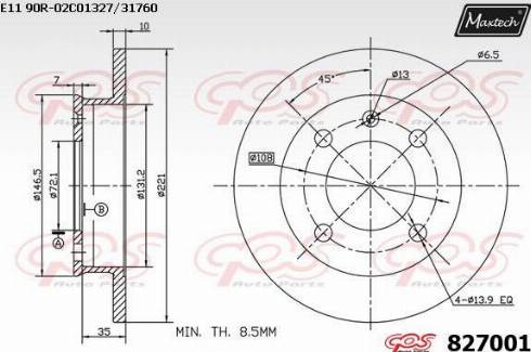 Maxtech 827001.0000 - Гальмівний диск avtolavka.club