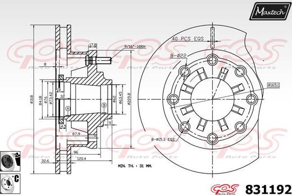 Maxtech 827010 - Гальмівний диск avtolavka.club