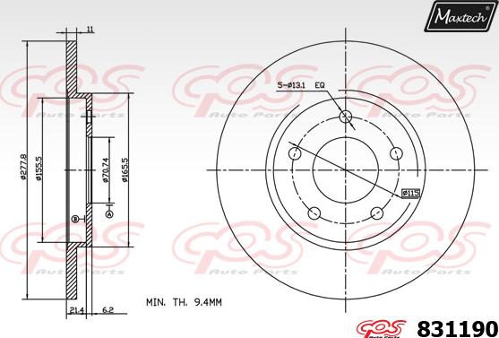 Maxtech 827034 - Гальмівний диск avtolavka.club