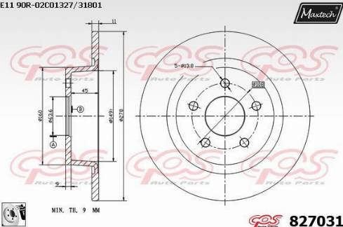 Maxtech 827031.0080 - Гальмівний диск avtolavka.club