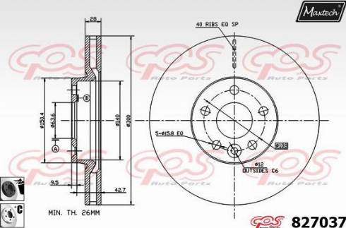 Maxtech 827037.6060 - Гальмівний диск avtolavka.club