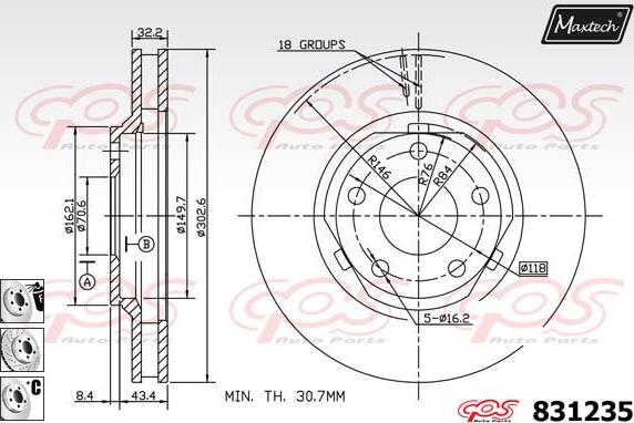 Maxtech 881415 - Гальмівний диск avtolavka.club