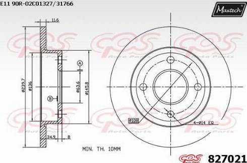 Maxtech 827021.0000 - Гальмівний диск avtolavka.club