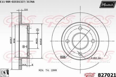 Maxtech 827021.0080 - Гальмівний диск avtolavka.club