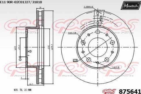 Maxtech 875641.0000 - Гальмівний диск avtolavka.club