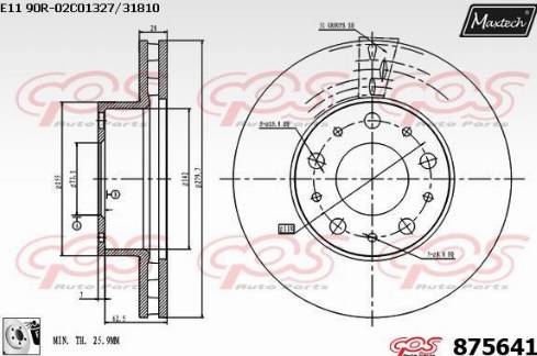 Maxtech 875641.0080 - Гальмівний диск avtolavka.club