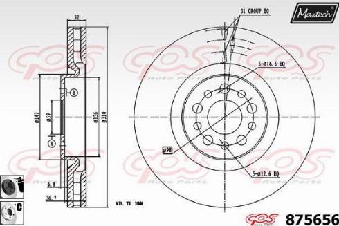 Maxtech 875656.6060 - Гальмівний диск avtolavka.club