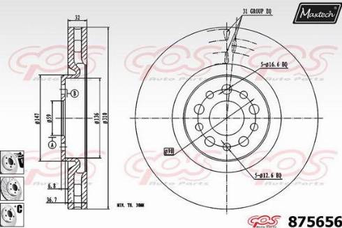 Maxtech 875656.6880 - Гальмівний диск avtolavka.club