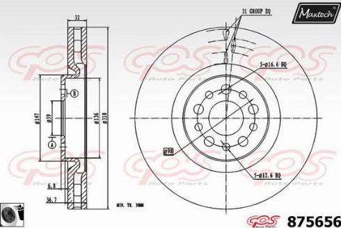 Maxtech 875656.0060 - Гальмівний диск avtolavka.club