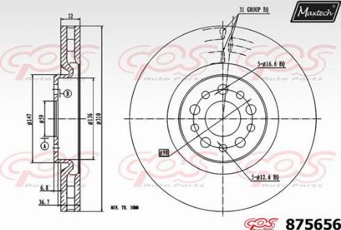 Maxtech 875656.0000 - Гальмівний диск avtolavka.club