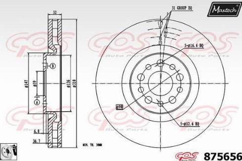 Maxtech 875656.0080 - Гальмівний диск avtolavka.club