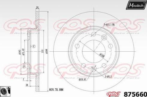 Maxtech 875660.0060 - Гальмівний диск avtolavka.club