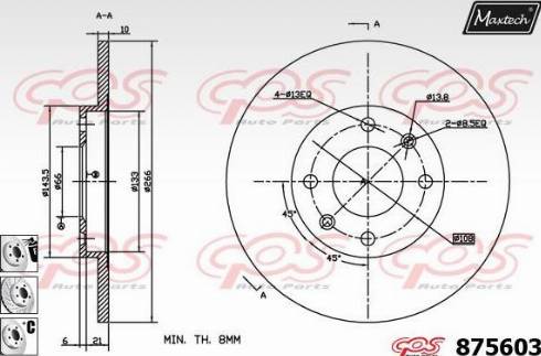 Maxtech 875603.6980 - Гальмівний диск avtolavka.club