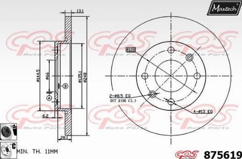 Maxtech 875619.6060 - Гальмівний диск avtolavka.club