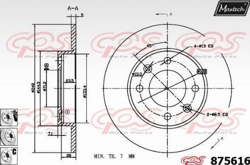 Maxtech 875616.6880 - Гальмівний диск avtolavka.club