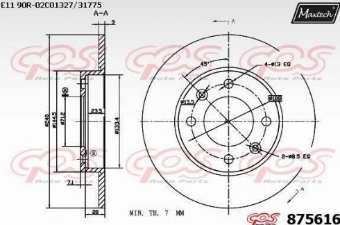 Maxtech 875616.0000 - Гальмівний диск avtolavka.club