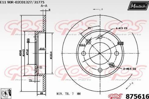 Maxtech 875616.0080 - Гальмівний диск avtolavka.club