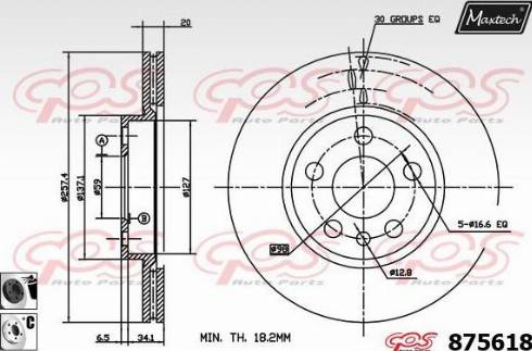 Maxtech 875618.6060 - Гальмівний диск avtolavka.club