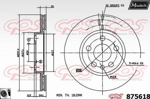 Maxtech 875618.0060 - Гальмівний диск avtolavka.club