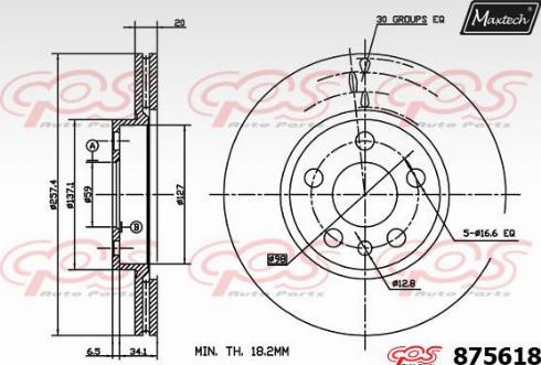 Maxtech 875618.0000 - Гальмівний диск avtolavka.club